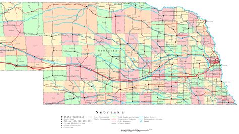 Nebraska Map Counties And Cities - Allyce Maitilde