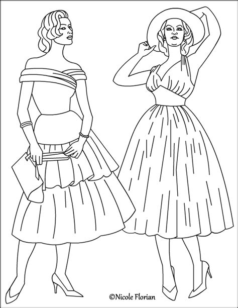 Nicole's Free Coloring Pages: Vintage Fashion * Coloring pages