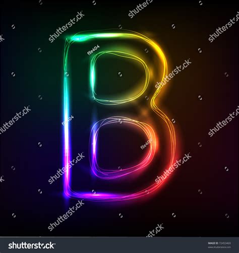 Vector Alphabet Neon Letter B Stock Vector (Royalty Free) 72453469