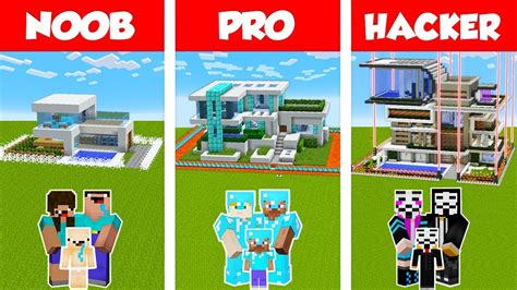 Minecraft NOOB vs PRO vs HACKER: SAFEST FAMILY HOUSE BUILD CHALLENGE in ...