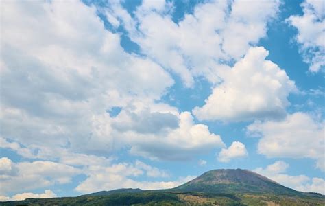 Premium Photo | View of vesuvius volcano from naples