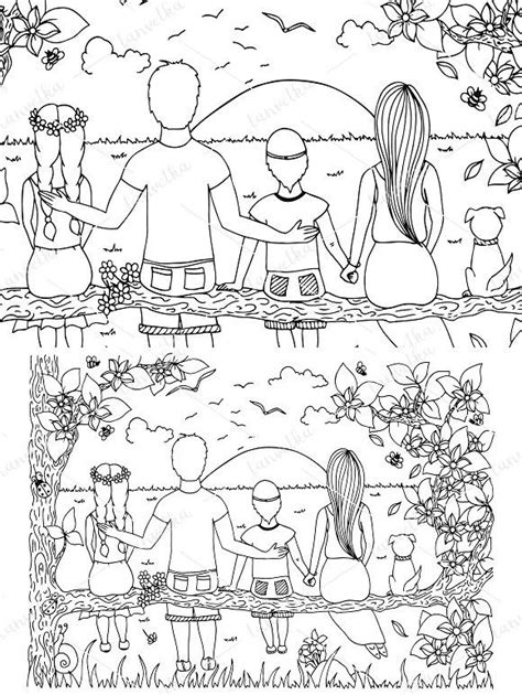 Doodle family watching the sunset | Doodles, Doodle drawings, Coloring pages