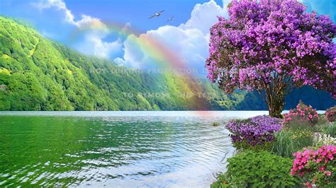 Rainbow nature river flowers, Natural Rainbow HD wallpaper | Pxfuel