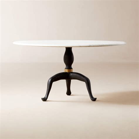 Reign Round Marble Dining Table 60" + Reviews | CB2