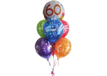 60th Birthday Balloons | 60th Birthday | Helium balloons Perth | 60th party balloons and balloon ...