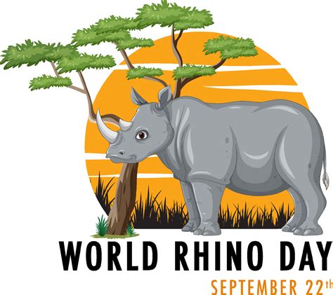 World Rhino Day September 22 10959196 Vector Art at Vecteezy