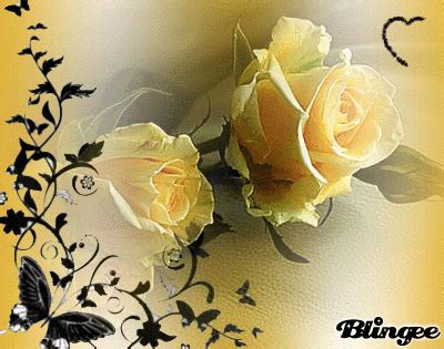 YELLOW ROSES, BLACK BORDER AND HEART Picture #85660065 | Blingee.com