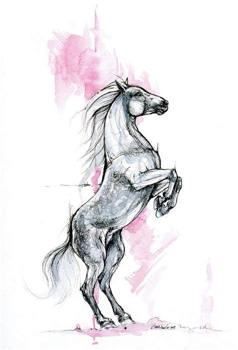 Horse ink art 2019 09 12 by Ang El | Ink art, Horse drawings, Horse art drawing