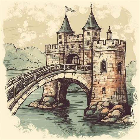 Premium Photo | Watercolor painting of a castle