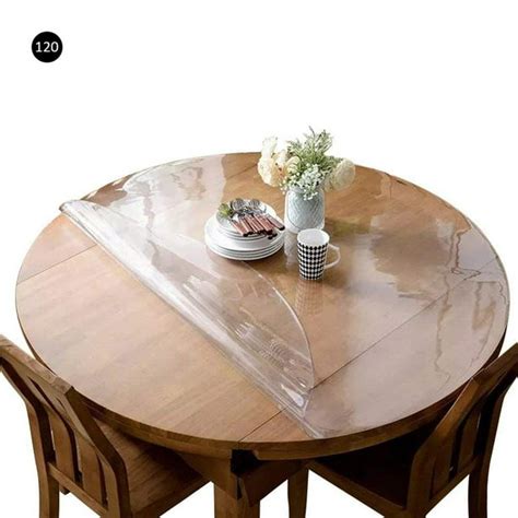 Crystal Clear Table Top Protector Plastic Tablecloth Kitchen Dining Room Wood Furniture ...