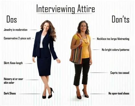 Interview Do's and Don'ts | Job interview outfits for women, Interview outfits women, Job ...