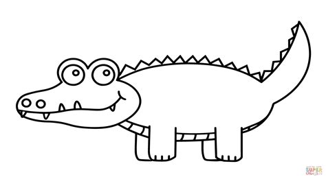 Cute Cartoon Alligator coloring page | Free Printable Coloring Pages