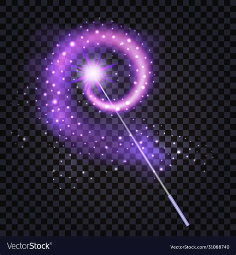 Magic wand with mysterious purple light glowing Vector Image