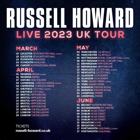 ηicole on Twitter: "RT @russellhoward: My brand new 2023 UK tour is officially ON SALE! You can ...