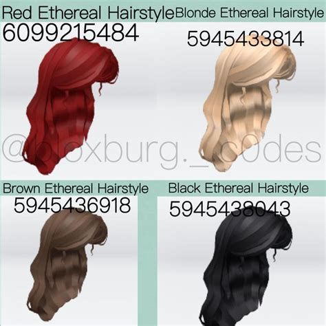 Hair codes~! | Blonde hair roblox, Red to blonde, Hair stayl