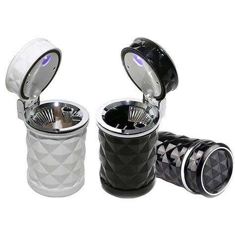 2021 Luxury Car Accessories Portable LED Light Car Ashtray Universal Cigarette Cylinder Holder ...