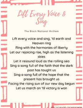 Black National Anthem - Lift Every Voice and Sing by The Tuneful Teacher