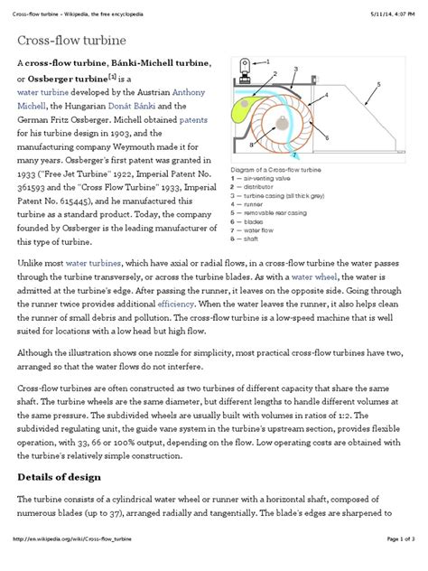 Cross-Flow Turbine - Wikipedia, The Free Encyclopedia | PDF | Liquids ...