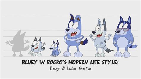 Bluey in Rocko's Modern life Style (Model Sheet) 2 by LACardozaRojas on DeviantArt