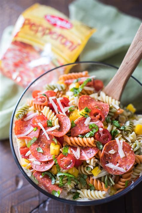 Pepperoni Pasta Salad Recipe | Tri-Color Rotini Pasta Salad