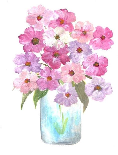 Original Cosmos Watercolor Floral Vase Series Cosmos | Etsy in 2021 ...