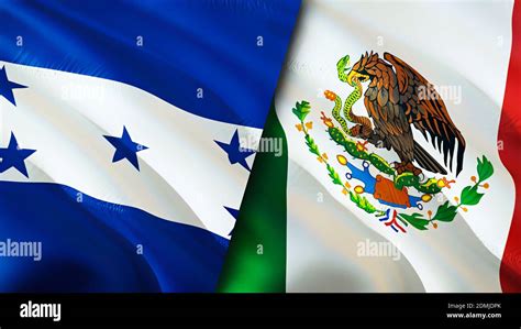 Honduras and Mexico flags. 3D Waving flag design. Honduras Mexico flag ...