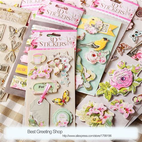 Aliexpress.com : Buy 19 sets of creative scrapbooking 3D stickers,wholesale 19 designs vintage ...