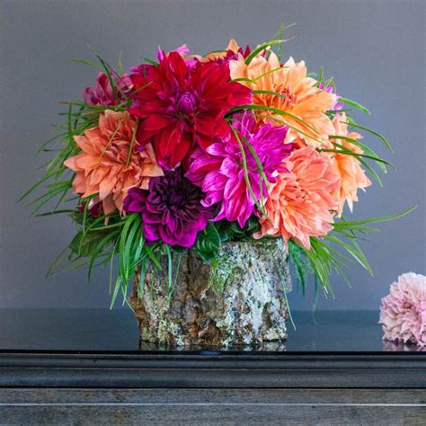 Birchwood Dahlias | Colorful arrangements, Summer flower arrangements, Dahlia