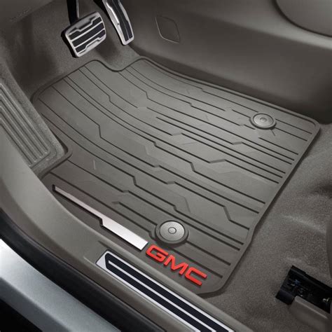 GM Accessories 84038457 - First-Row Premium All-Weather Floor Mats In Dark Ash Gray With GMC Logo