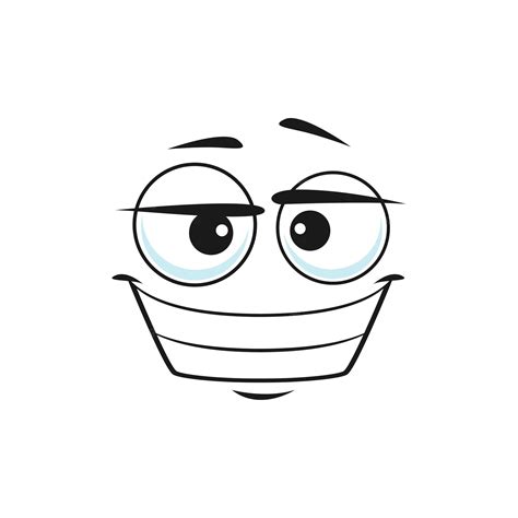 Premium Vector | Cartoon satisfied face vector ogle delighted smile