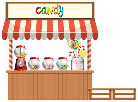 Candy Stall white background 447152 Vector Art at Vecteezy