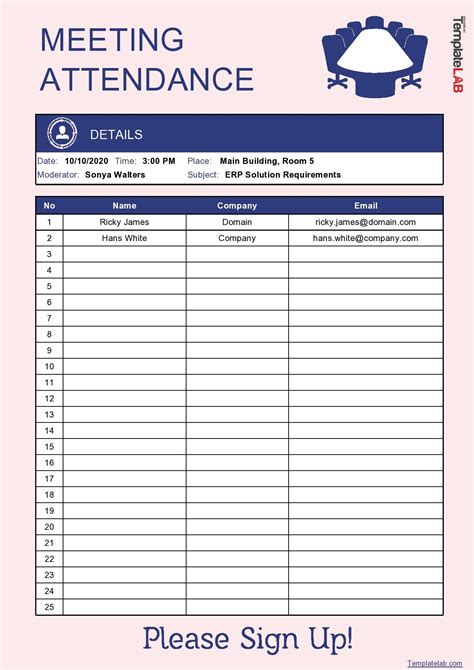 23 Free Printable Attendance Sheet Templates [Word/Excel]