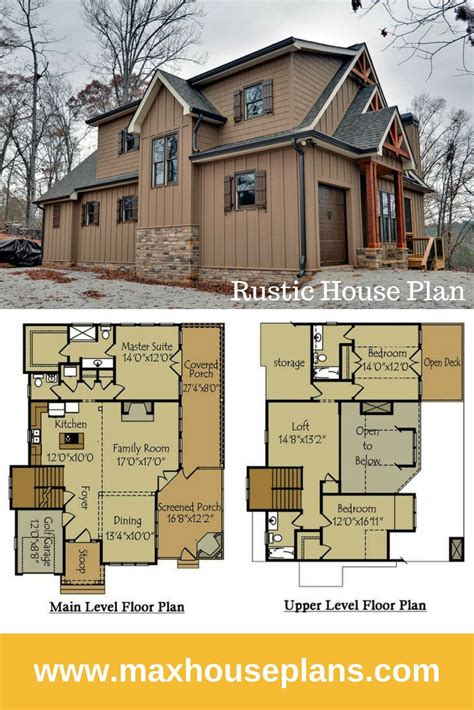 Rustic Style House Plans in 2020 | Rustic house plans, Rustic house, Porch house plans