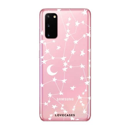 LoveCases Samsung Galaxy S20 Gel Case - White Stars And Moons