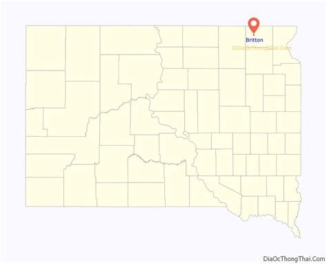 Map of Britton city, South Dakota - Thong Thai Real