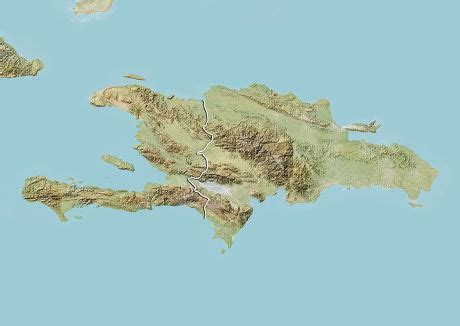 Dominican Republic Haiti Relief Map Border Editorial Stock Photo ...