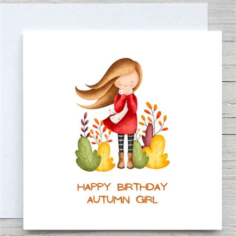 Autumn Birthday Card - Etsy