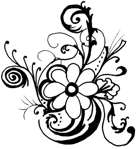 Download Flower Art Symmetry Black Floral Design HQ PNG Image | FreePNGImg