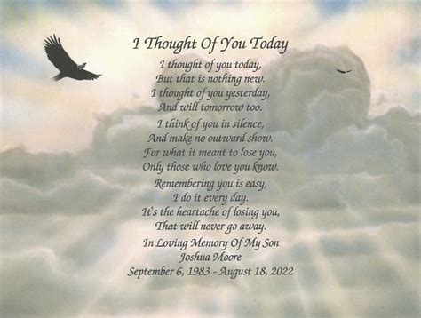 Memory of Son Loss of Son Sympathy Poem Memorial Gift Son - Etsy