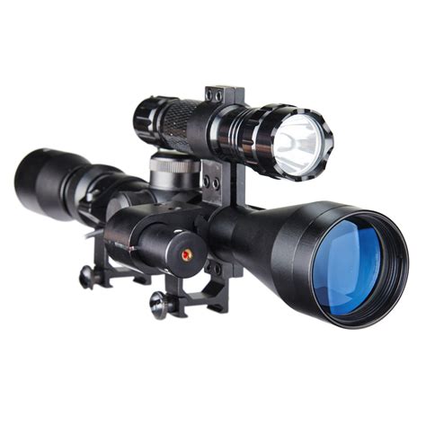 Pinty 3-9X40 Duplex Optical Hunting Rifle Scope Combo with Red Laser and Torch- Buy Online in ...