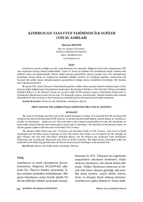 (PDF) First sufis in Azerbaijan Tasawwuf history | Mehmet Rihtim ...