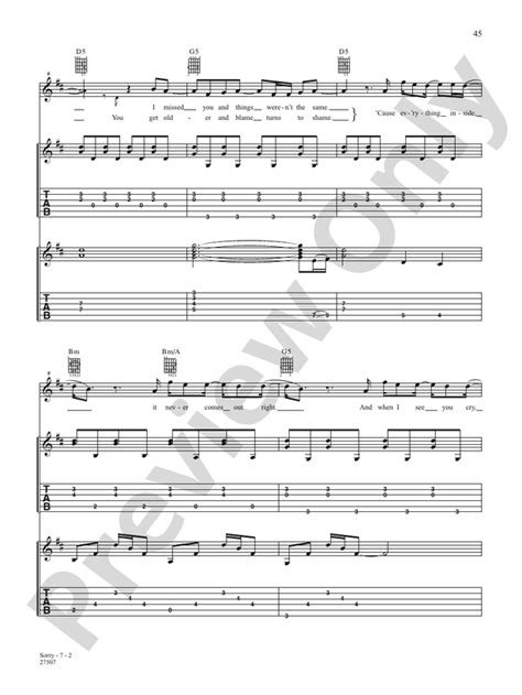 Sorry: Guitar: Buckcherry - Digital Sheet Music Download