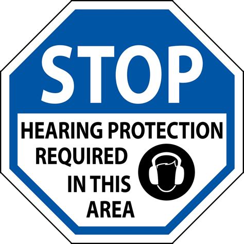 Hearing Protection Required Sign On White Background 11516642 Vector ...