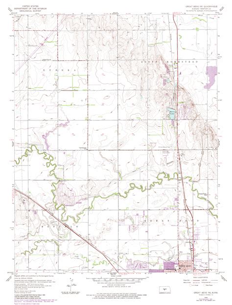 Great Bend NE, KS Topographic Map - TopoQuest