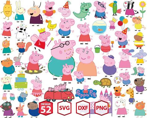 Peppa Pig bundle Peppa Pig svg, Peppa Pig printable, Cricut, Peppa Pig Silhouette, Peppa Pig Cut ...