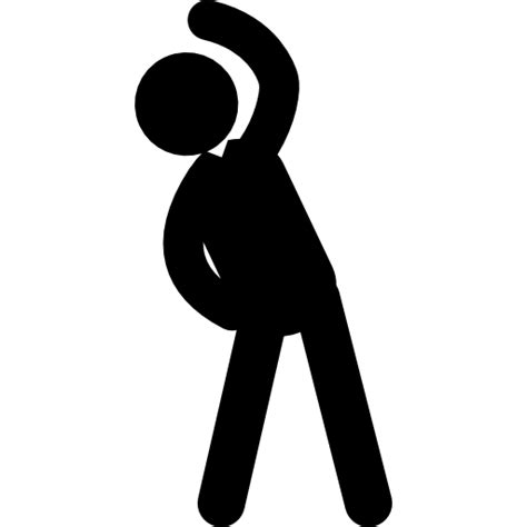 Stretching male silhouette icon