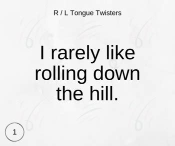 R / L Tongue Twisters (Cards) by English 2nd Language Store | TpT