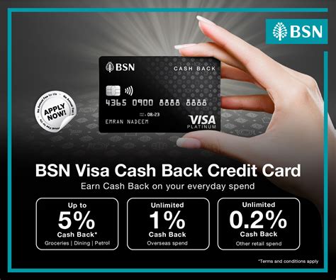 Get Up To 5% Cashback Benefits On Contactless Transactions With BSN Visa Cash Back Credit Card