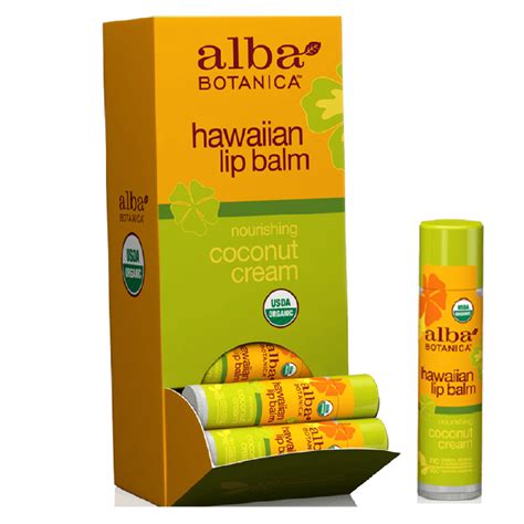 Alba Botanica Hawaiian Lip Balm Nourishing Coconut Cream 24 Pieces .15oz - Carlo Pacific