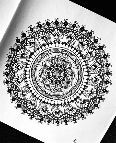 Black Mandala design. Free hand mandala doodle. Zentangle pattern. | Mandala doodle, Mandala ...